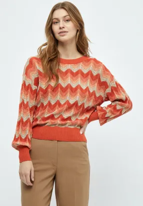 Olina Knit Pullover - ORANGE RUST ST