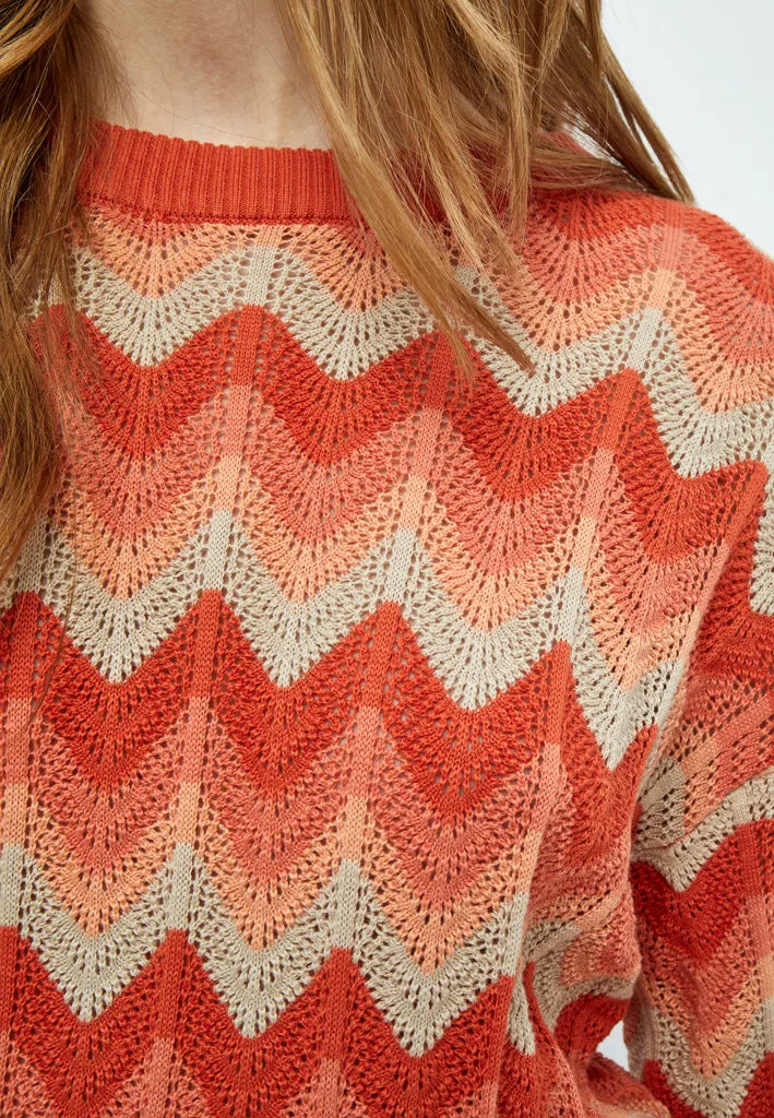 Olina Knit Pullover - ORANGE RUST ST