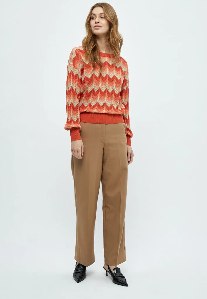 Olina Knit Pullover - ORANGE RUST ST