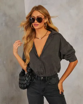 On The Clock Button Down Bodysuit