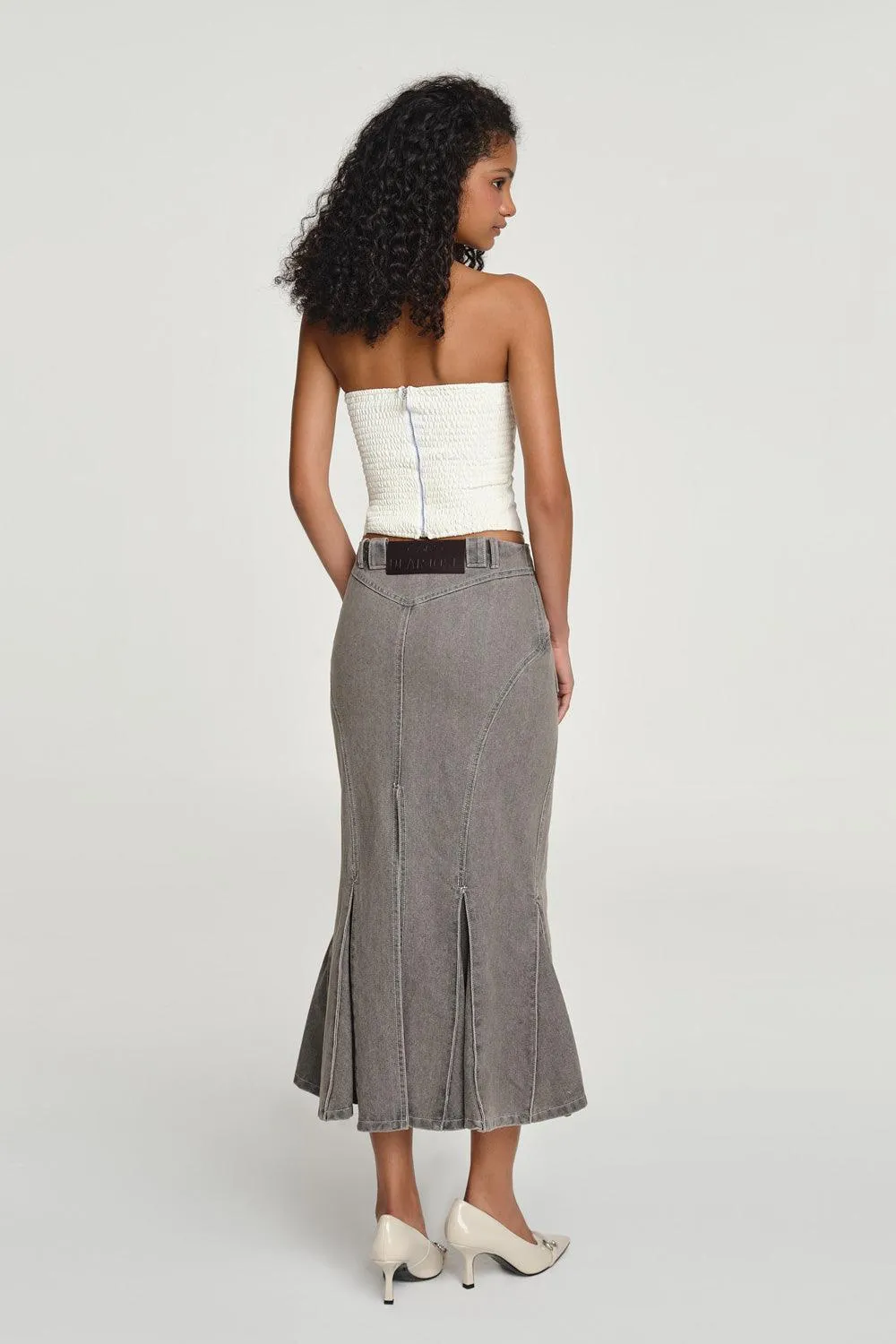 Origami Khaki Maxi Skirt