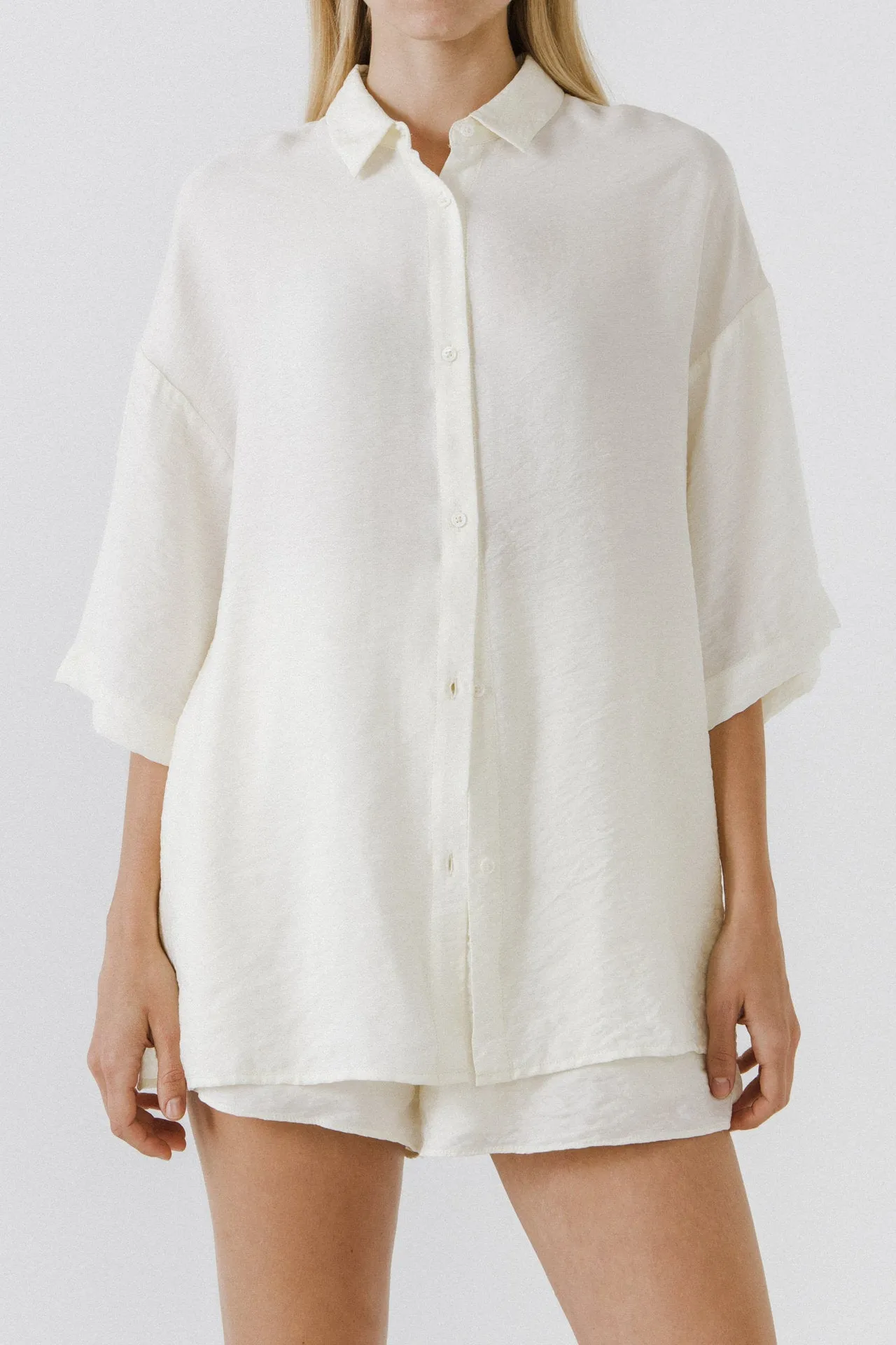 Oversized Linen Button Up Shirt