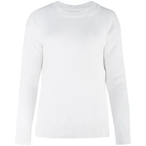 Oversized Round Neck Pullover in White