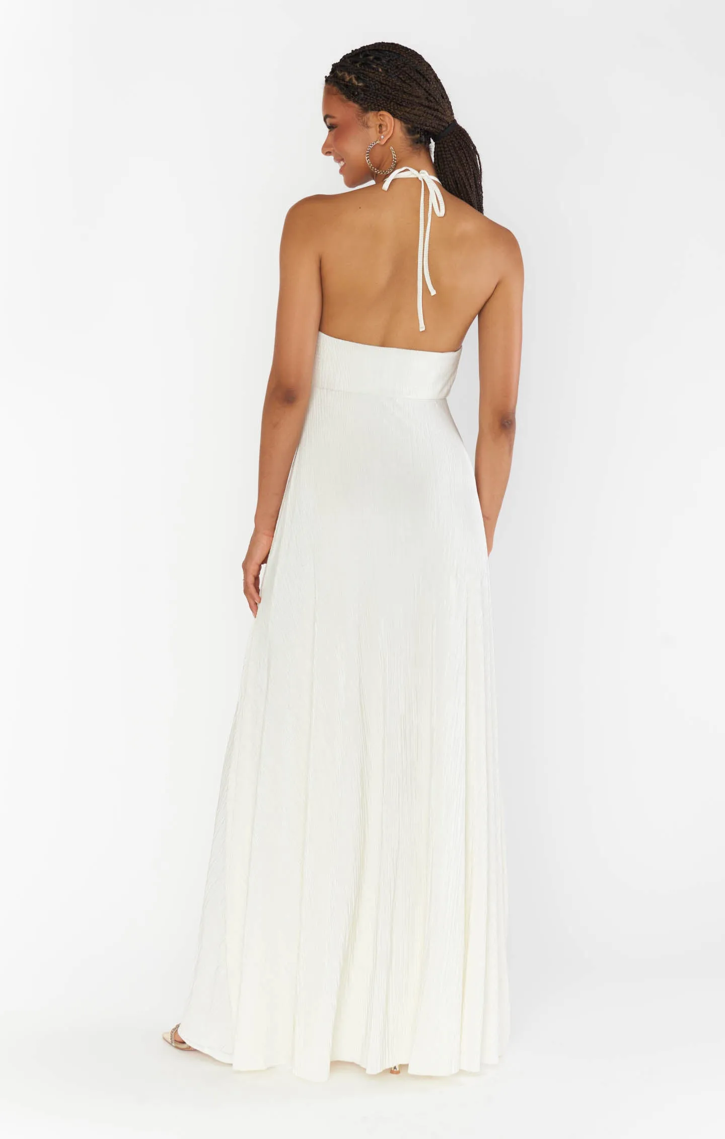 Paros Maxi Dress ~ Ivory Pleat