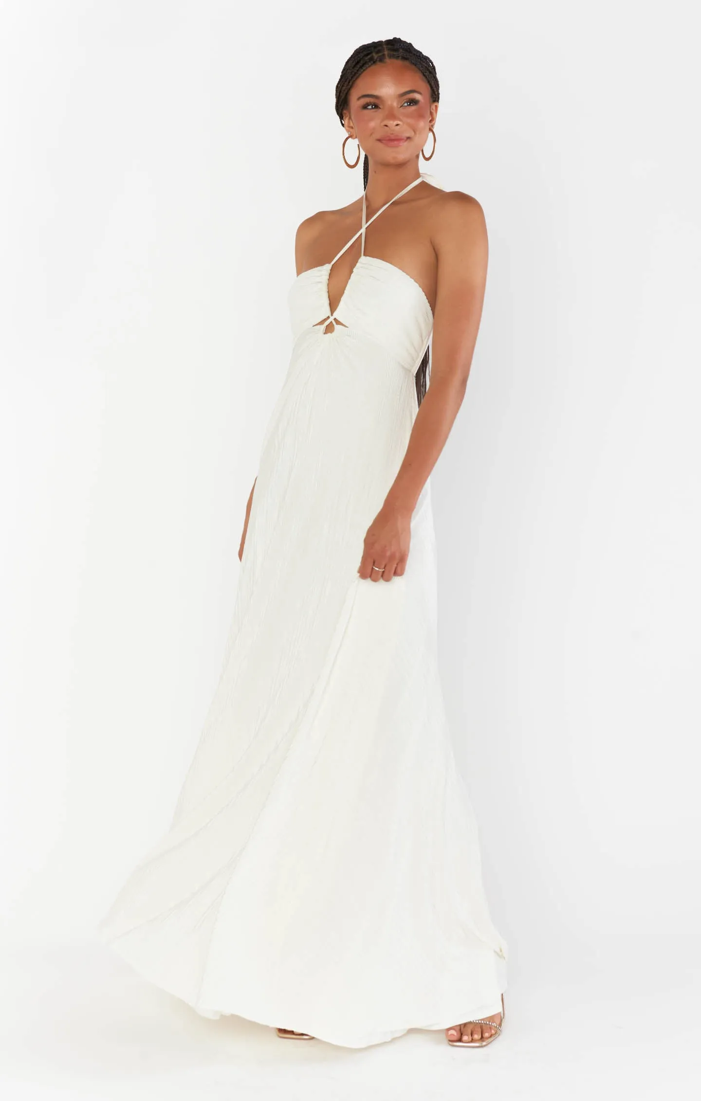 Paros Maxi Dress ~ Ivory Pleat