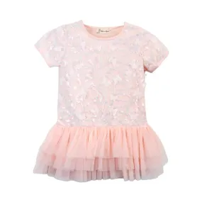 Pink 3D Butterfly Tulle Dress