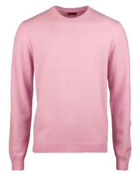 PINK CASHMERE CREW NECK SWEATER