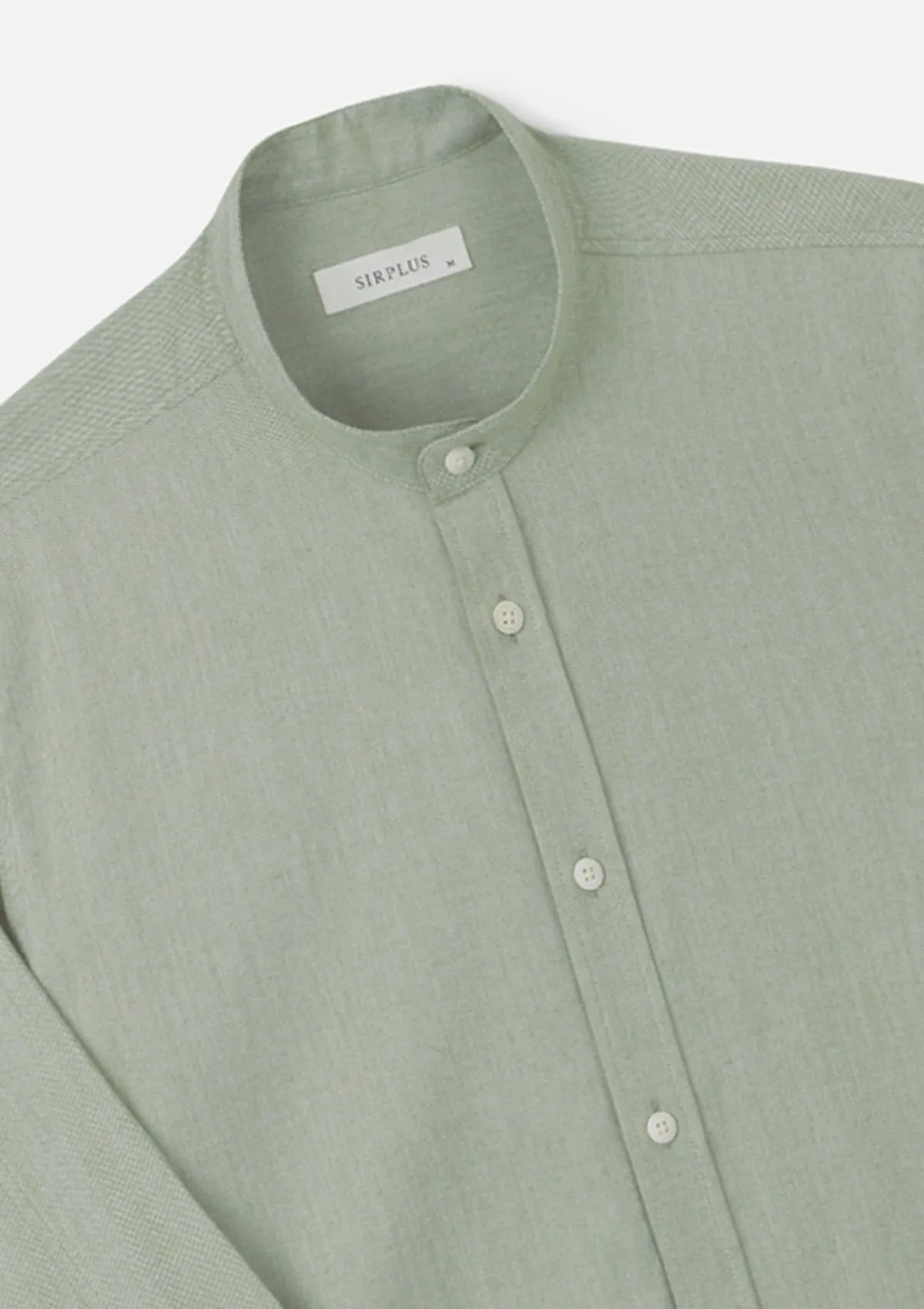 Pistachio Cotton Cashmere Grandad Shirt