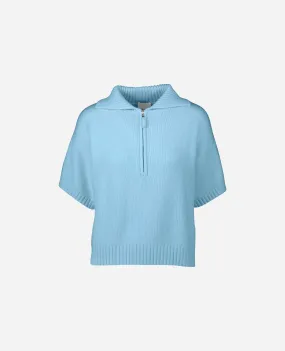 Polo Pullover aus Cashmere in Blau