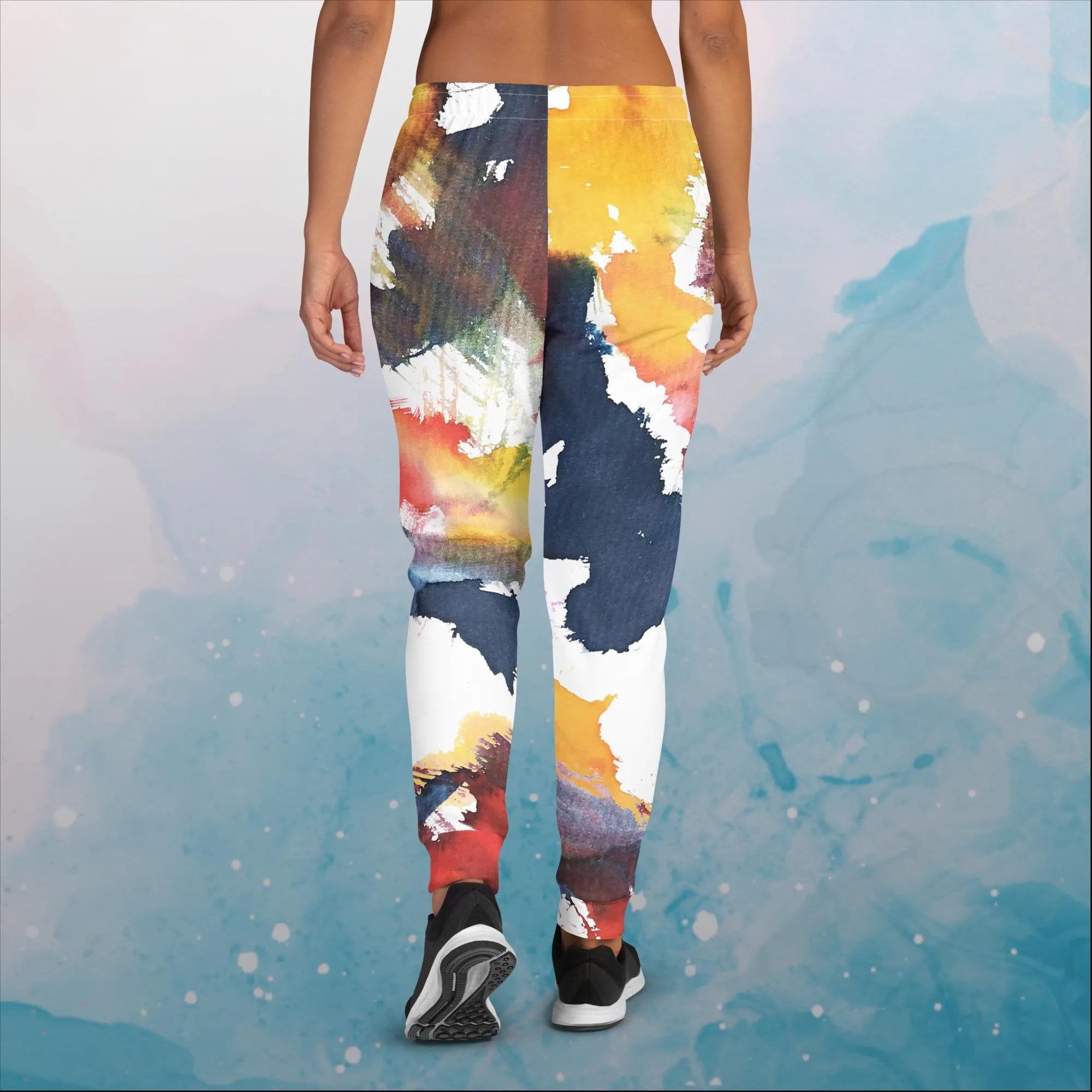 Primary Color Pallet Paint Print Womens Joggers