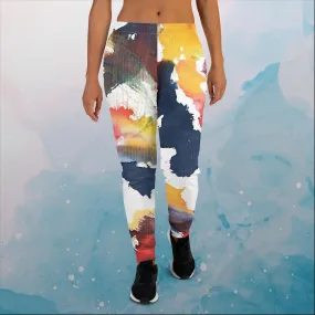 Primary Color Pallet Paint Print Womens Joggers