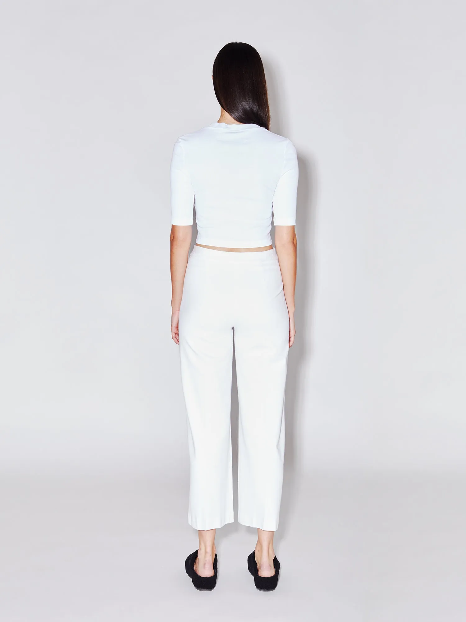 Pull On Cropped Straight Pant