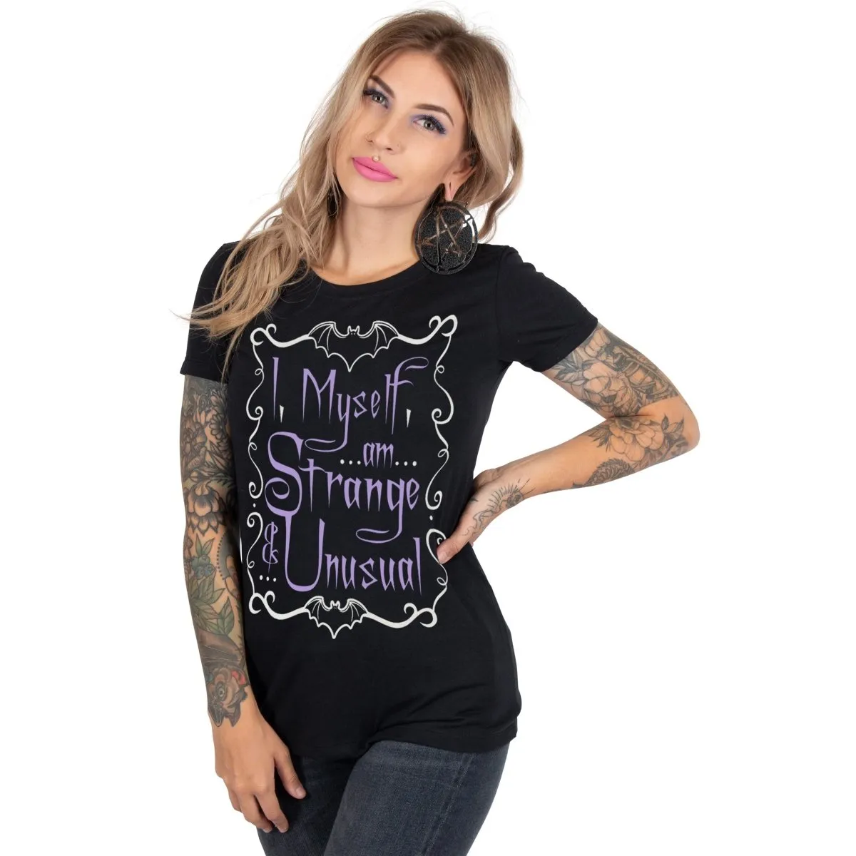 Purple Strange And Unusual Graphic Tee