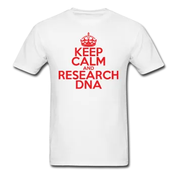 "Keep Calm and Research DNA" (red) - Men's T-Shirt