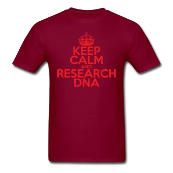 "Keep Calm and Research DNA" (red) - Men's T-Shirt