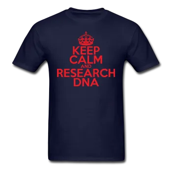 "Keep Calm and Research DNA" (red) - Men's T-Shirt