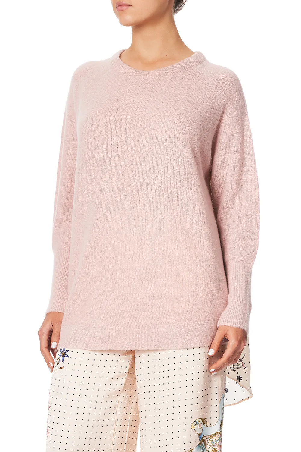 RAGLAN SLEEVE JUMPER WITH PRINT BACK KINDRED SKIES