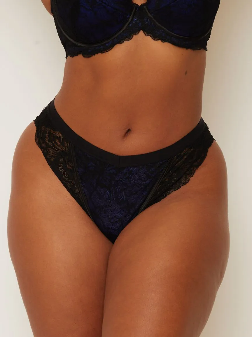 Ramona High Waist Brazilian : Midnight Black/ Devil Blue