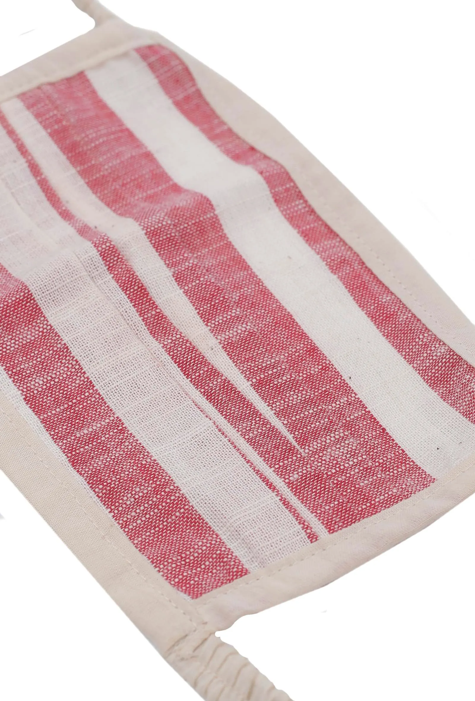 Red and White Stripes Pure Woven Cotton Dress