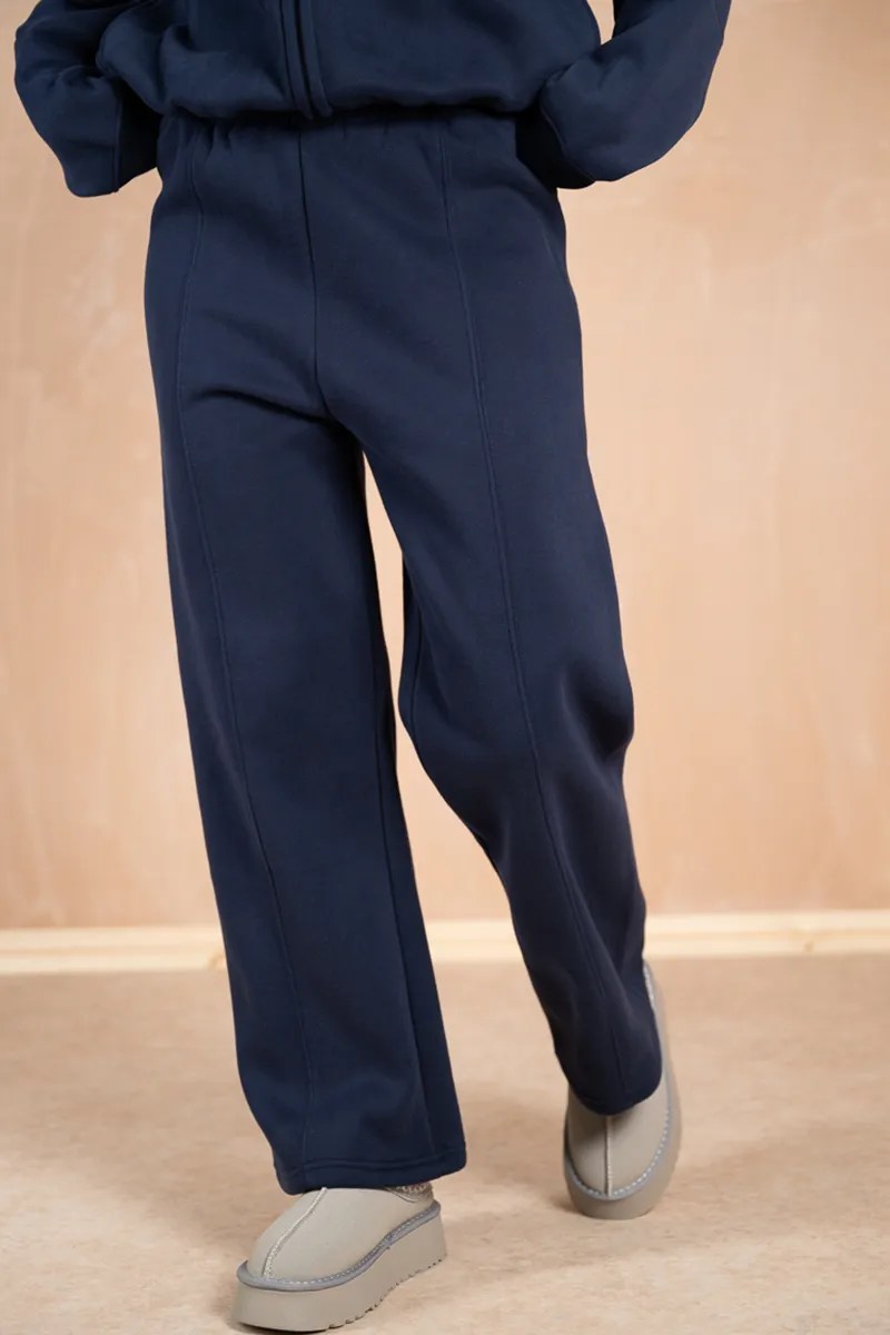 Relaxed Straight Leg Joggers - Navy