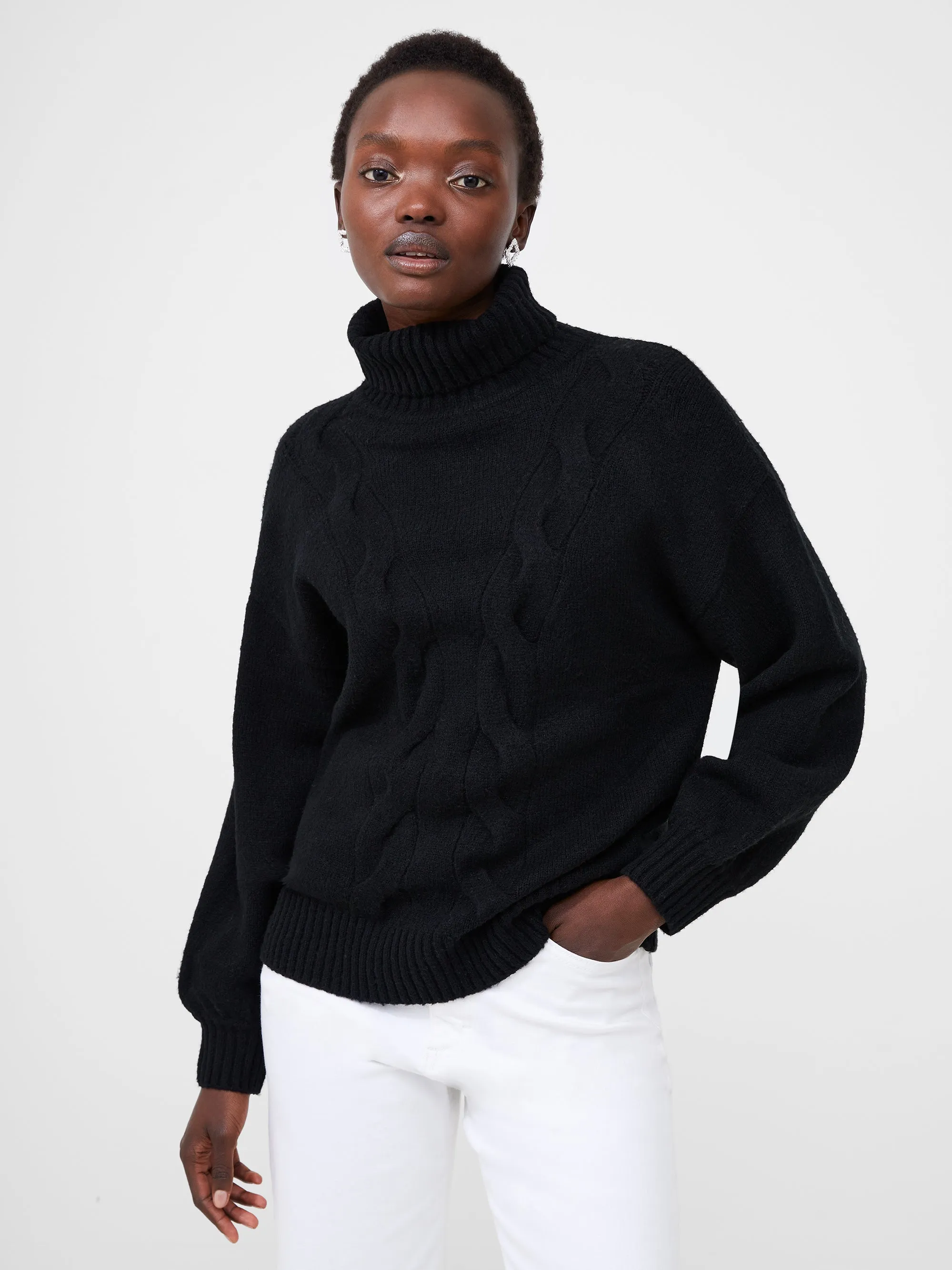 Roll Neck Cable Knit Jumper