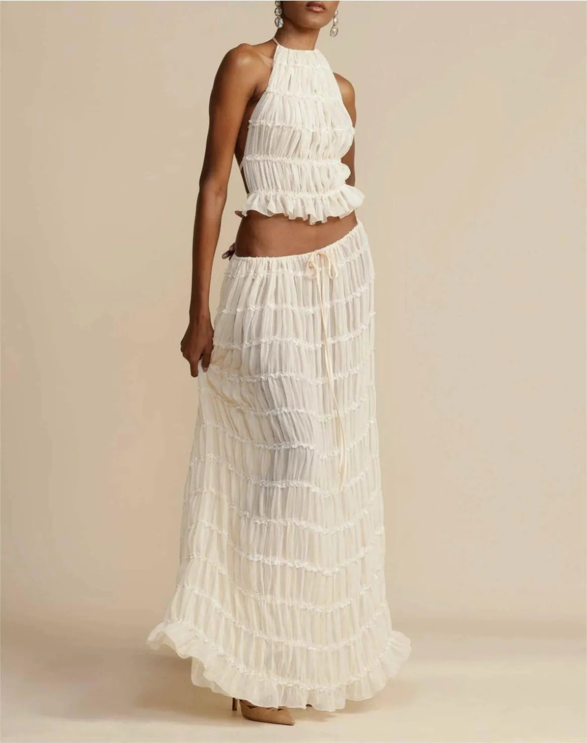 Roman Holiday Maxi Skirt White