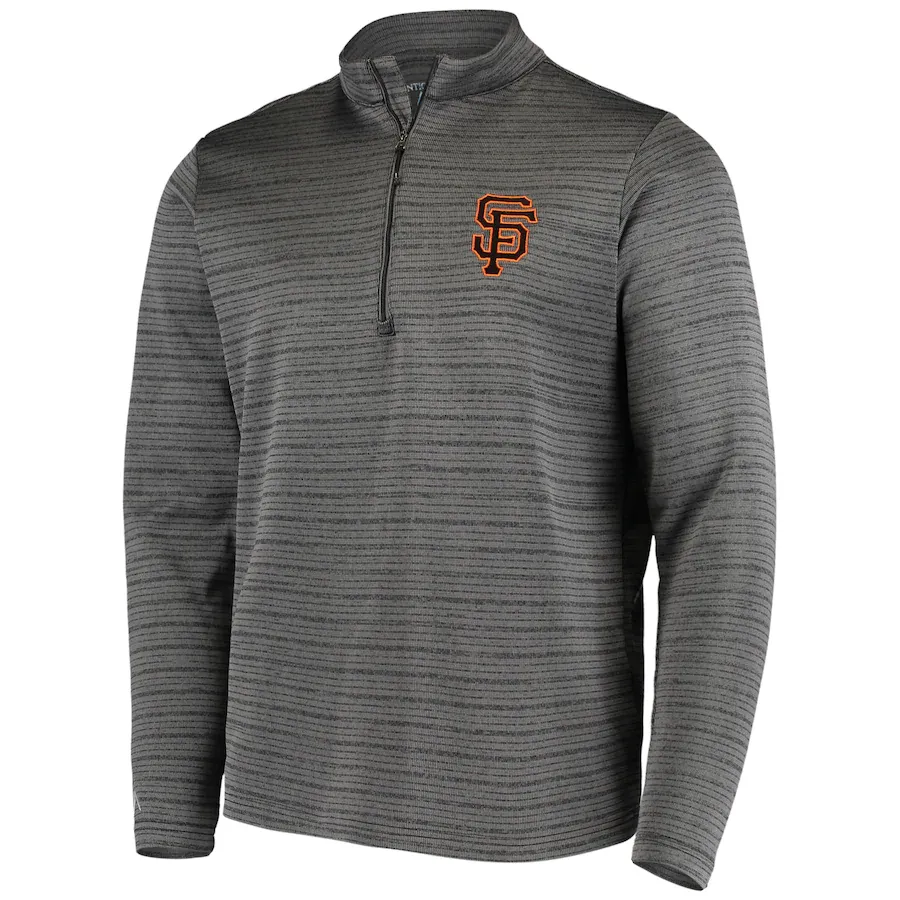 San Francisco Giants Antigua Frontier Quarter-Zip Pullover Jacket - Gray