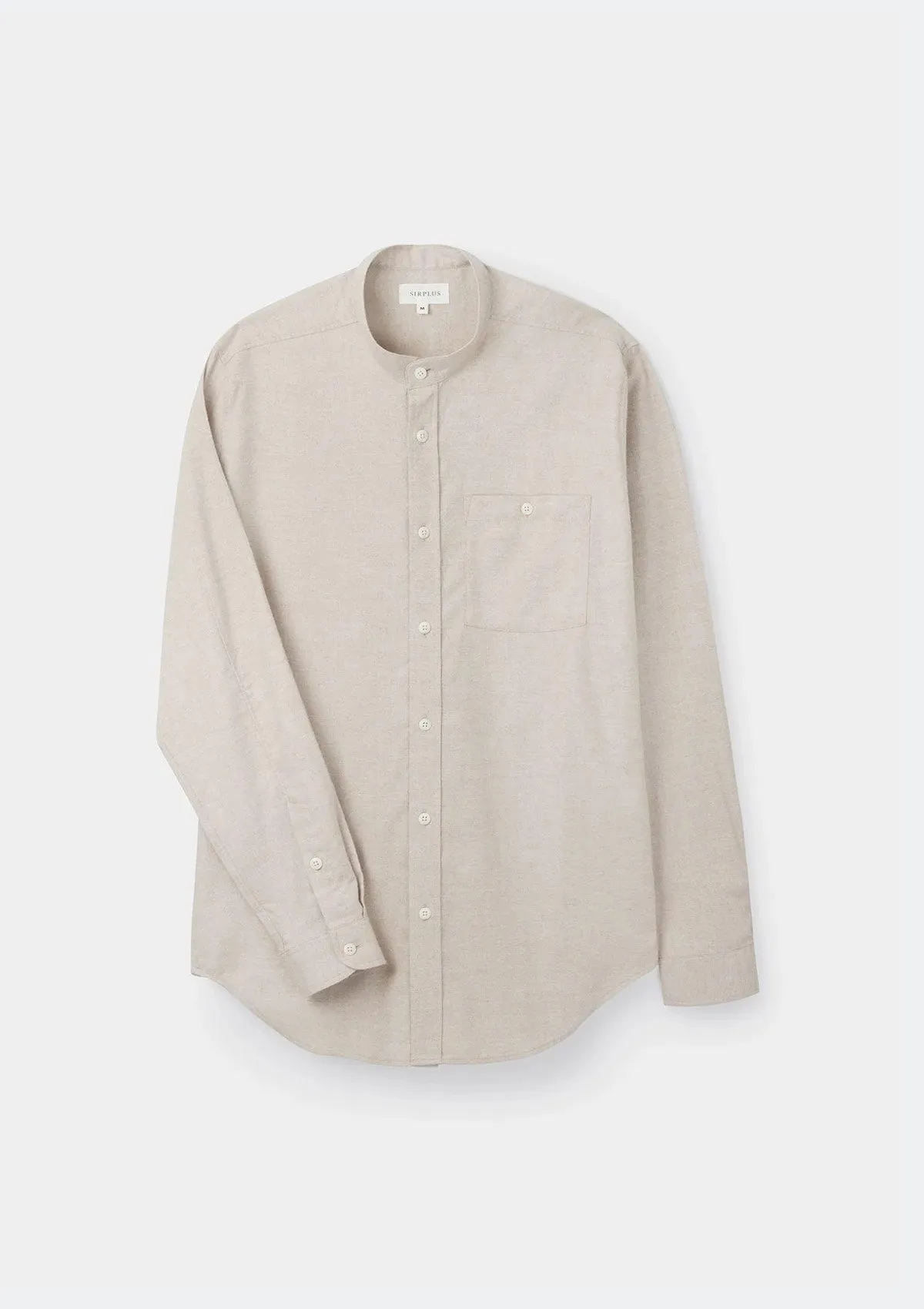 Sand Cotton Cashmere Grandad Shirt