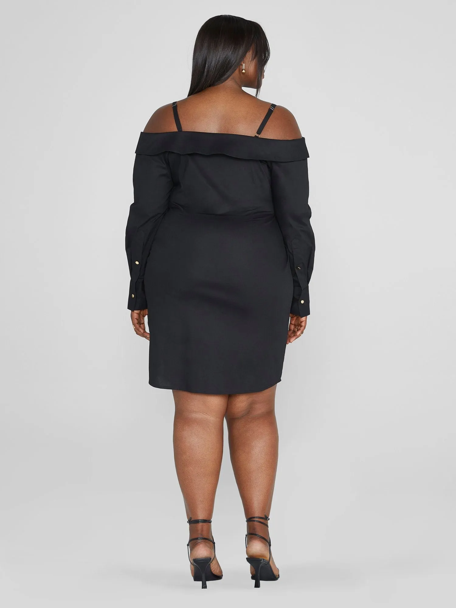 Sara Off-The-Shoulder Shirt Dress