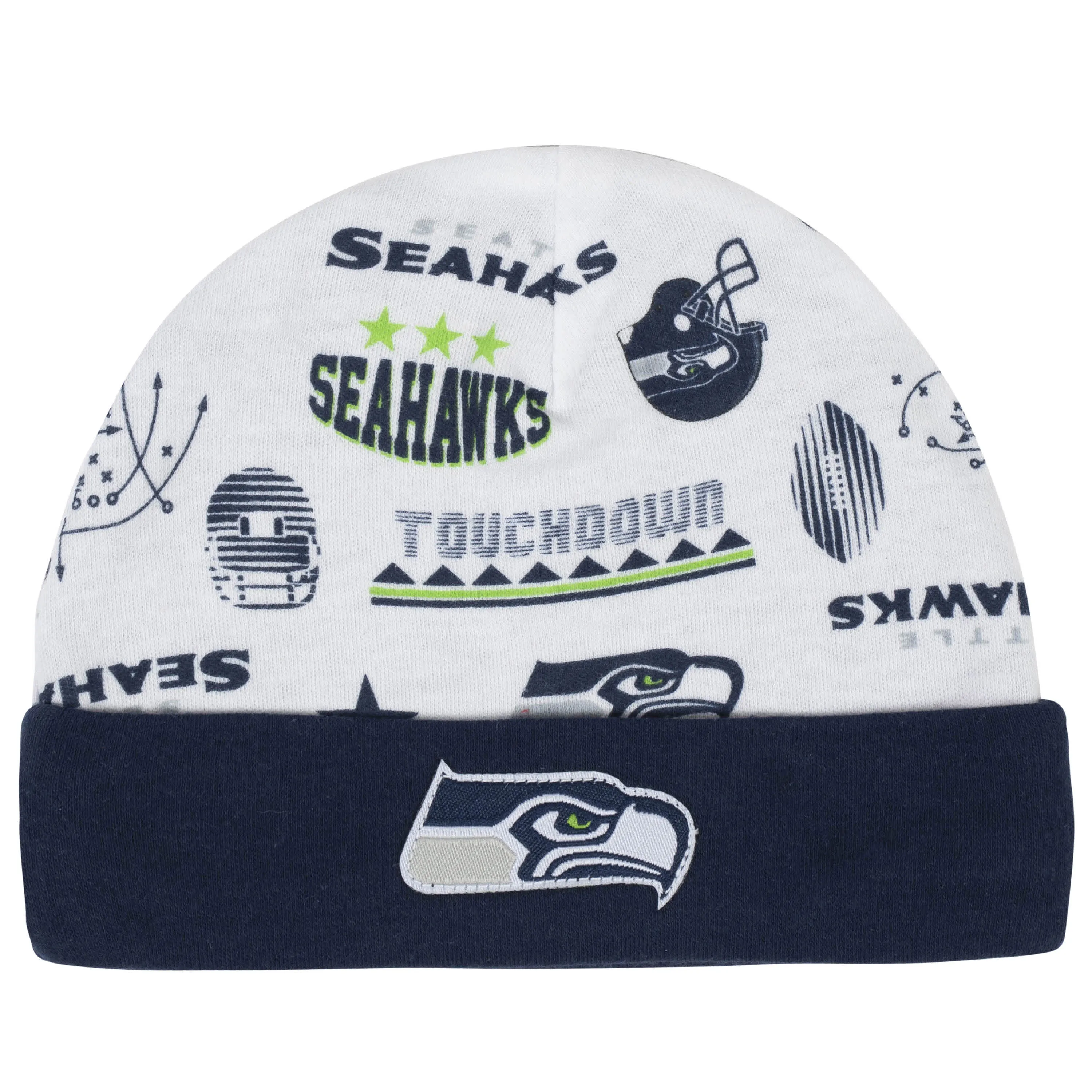 Seahawks Baby Boys 3-Piece Bodysuit, Bib, and Cap Set