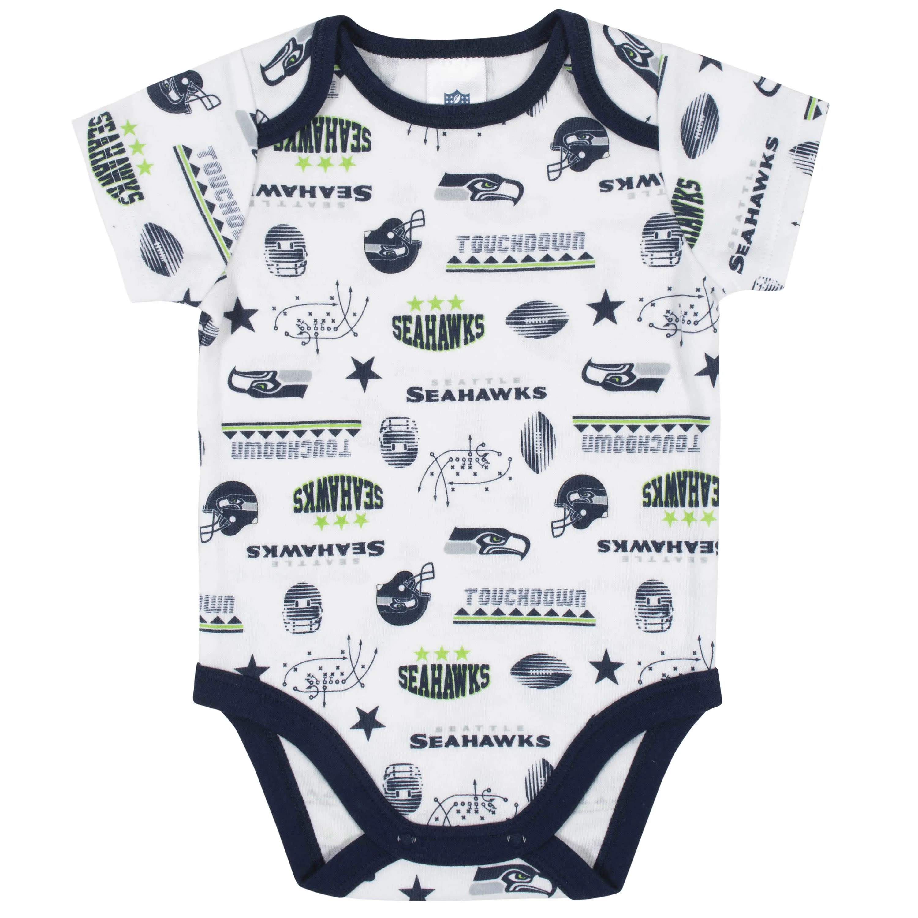 Seahawks Baby Boys 3-Piece Bodysuit, Bib, and Cap Set