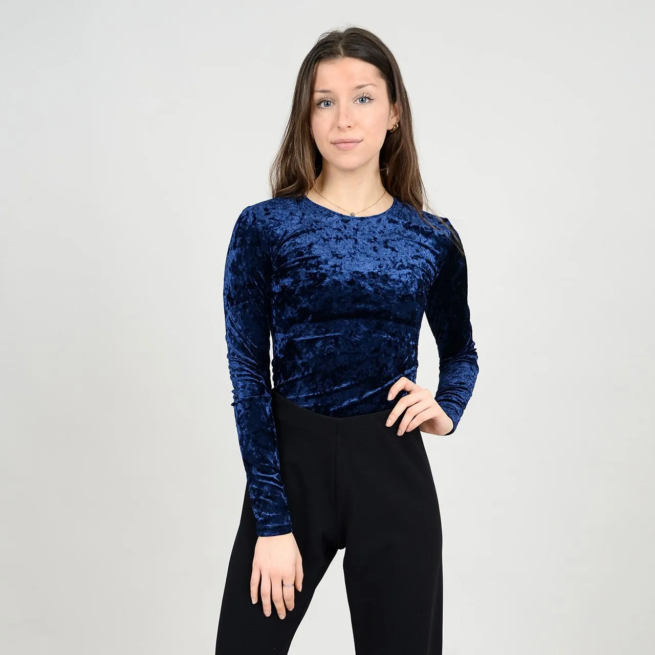 Second Skin Roxi Long Sleeve Velvet Bodysuit