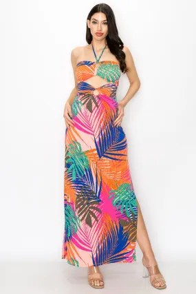 Sexsi Tropical Halter Maxi Dress