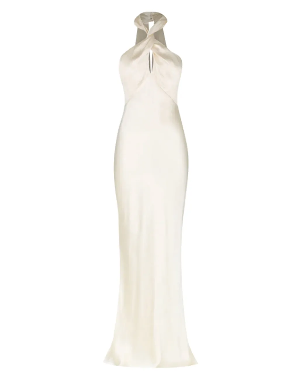 Shona Joy High Neck Twist Maxi Dress in Cream