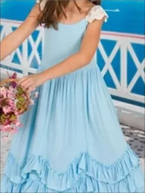 Sleeveless Ruffled Princess Maxi Dress