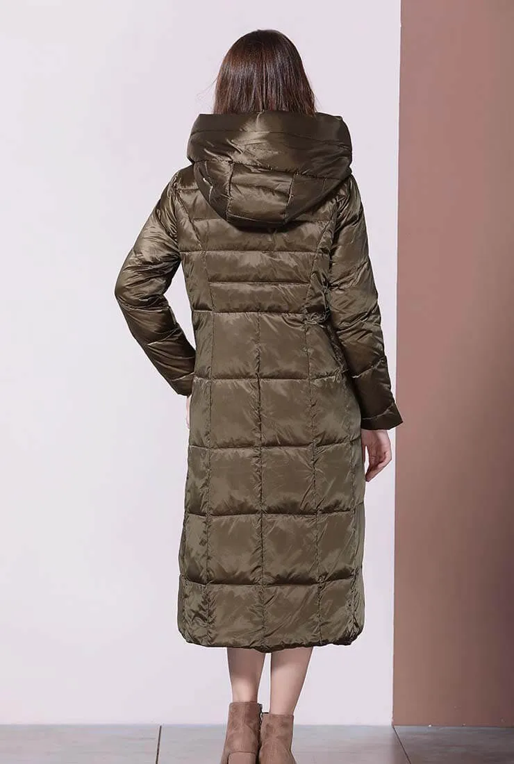 Stand Collar Loose Shape Light Down Puffer Long Coat