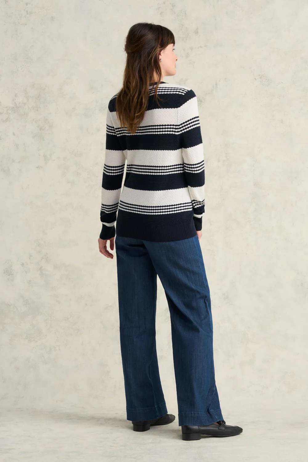 Stripe Wool Jumper - Ink & White Stripe