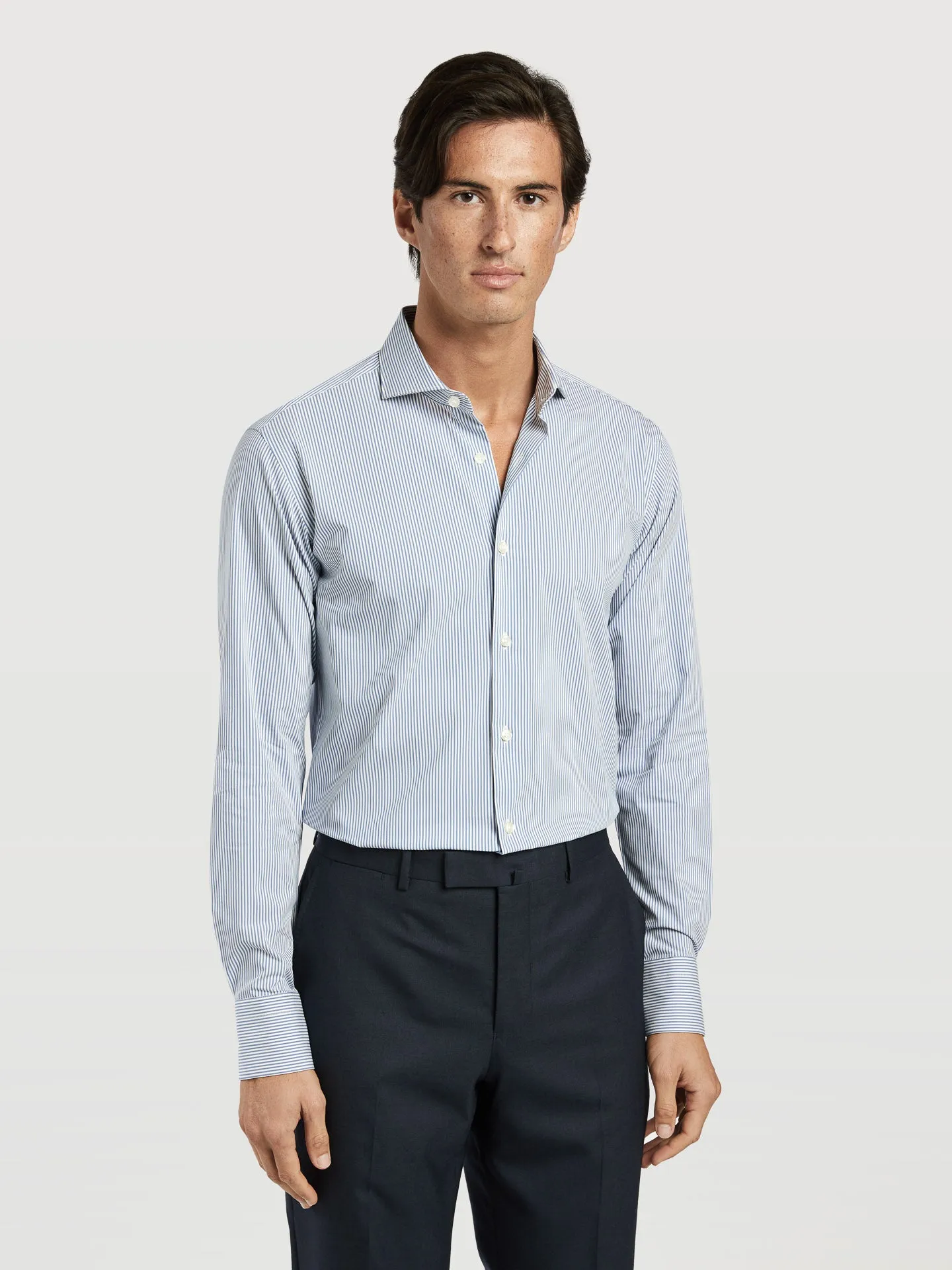 Timeless essential slim fit k-easy striped poplin shirt