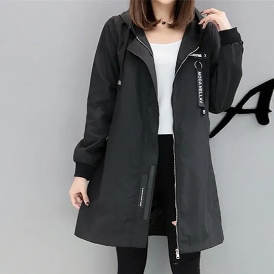 Trench Coat with Hoodie for women