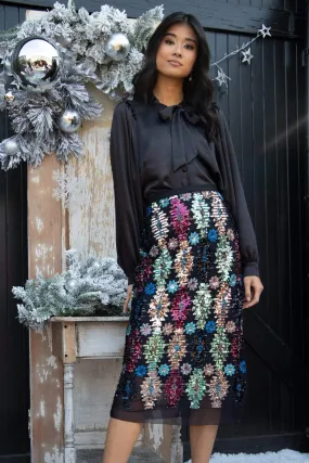 Tribal Shine Midi Skirt