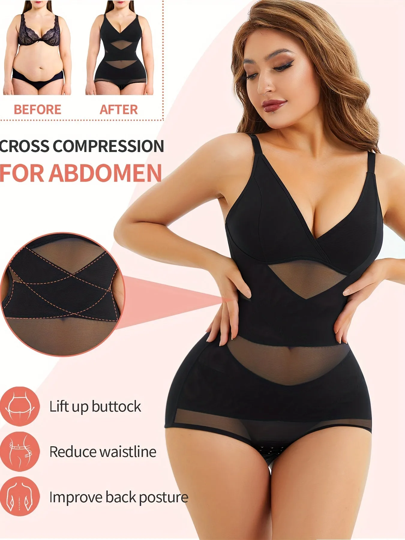 Tummy Control Butt Lifting Deep Vear & Shapewear Body suit