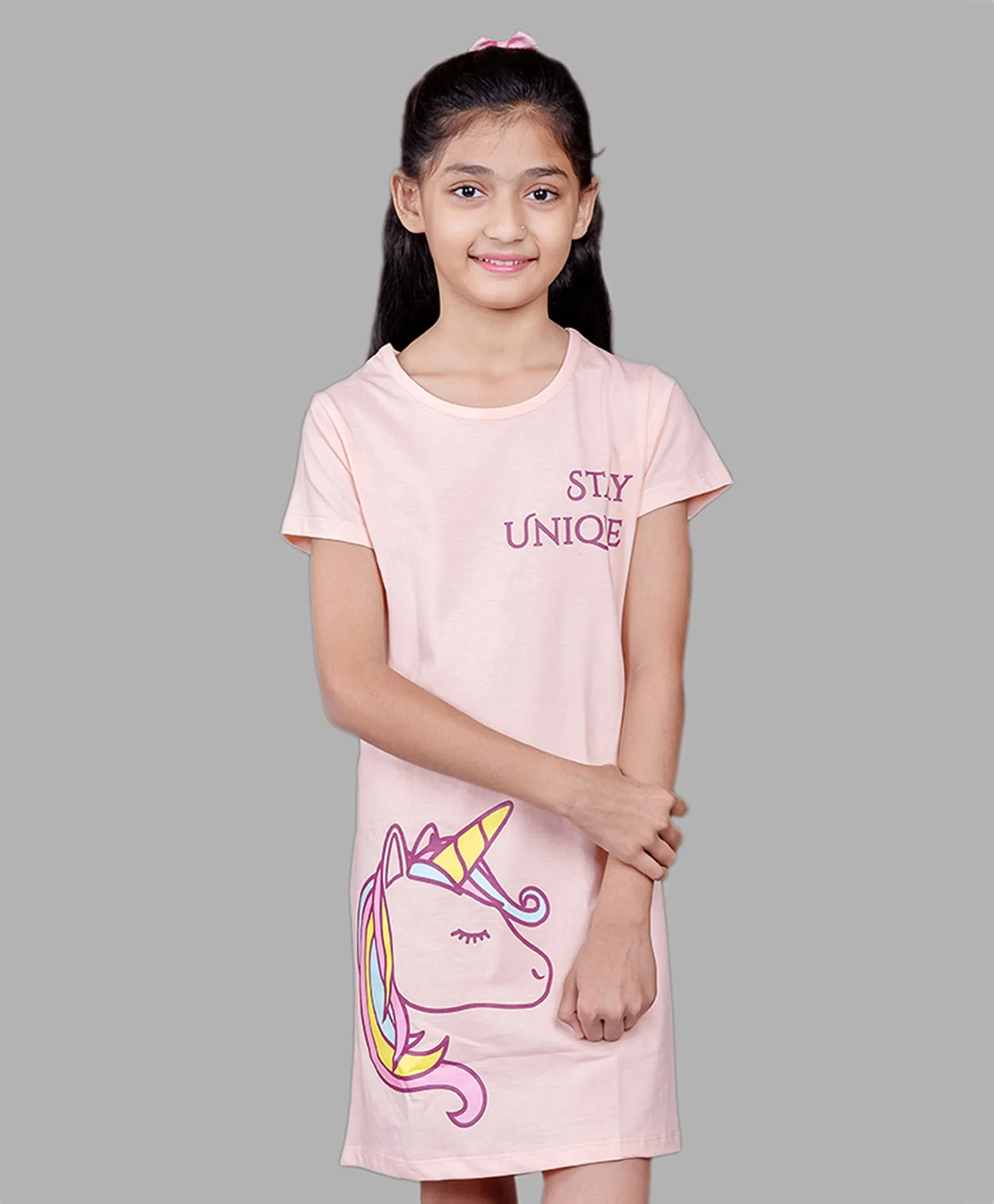 Unicorn Print Girls T-Shirt Dress