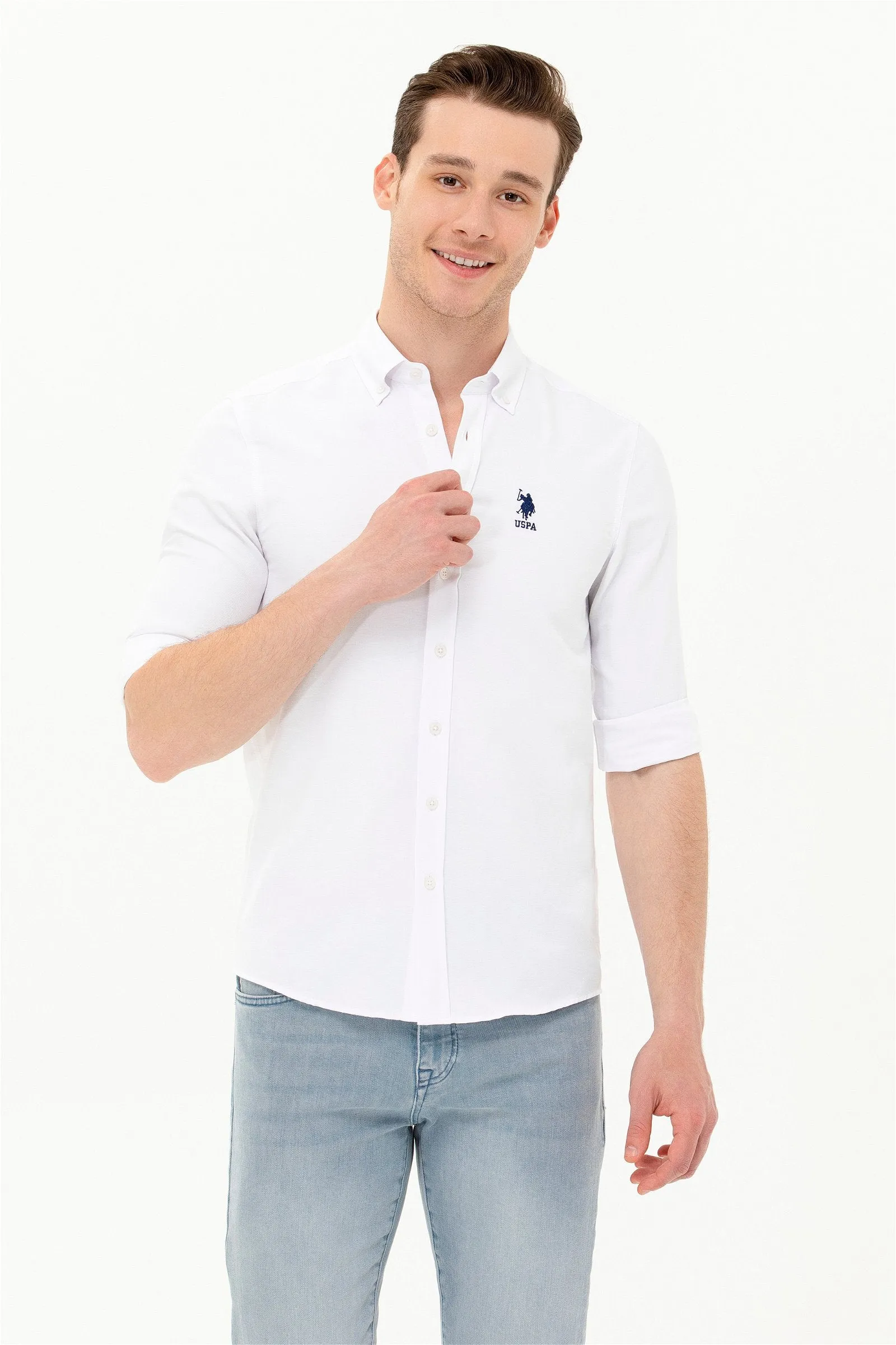 US Polo Assn. Men Shirt Slim White VR013 USPSH292 USPA