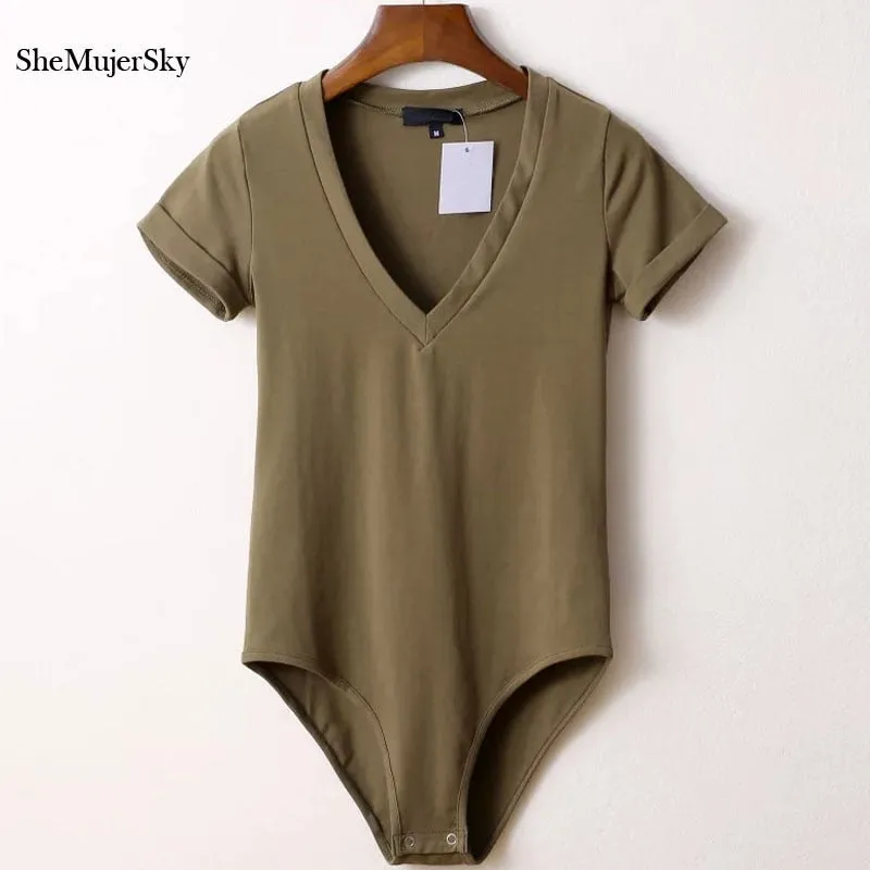 V-Neck T-Shirt Bodysuit