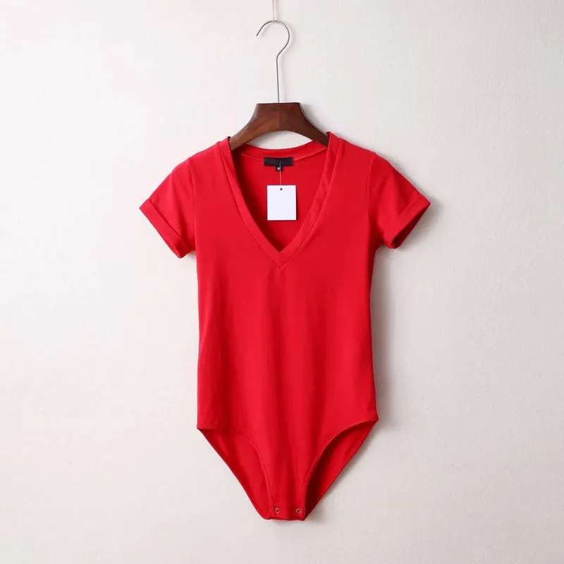 V-Neck T-Shirt Bodysuit