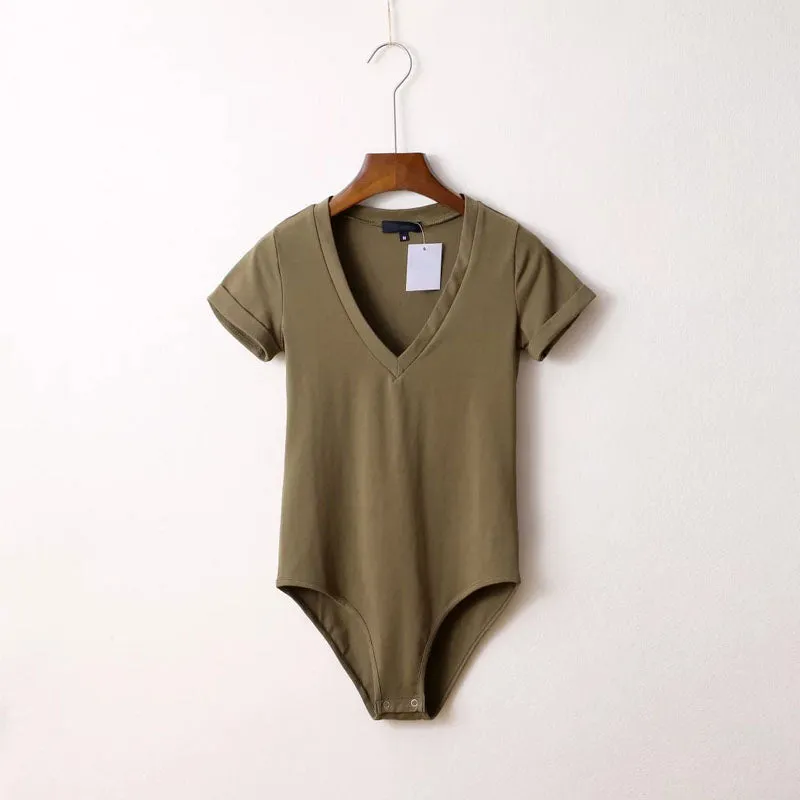 V-Neck T-Shirt Bodysuit