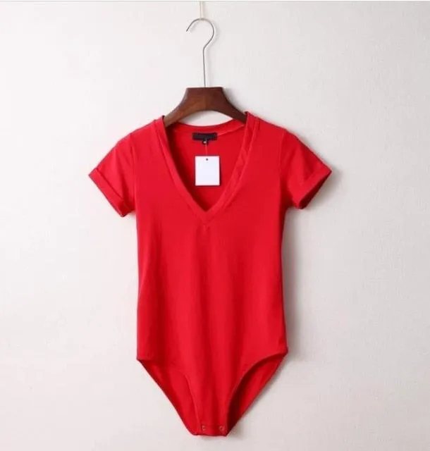 V-Neck T-Shirt Bodysuit