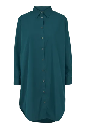 Vilde Loose Shirt Dress - Deep Teal