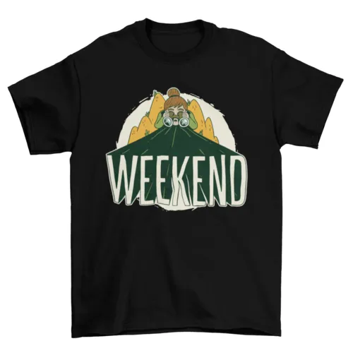 Weekend Camping Girl Tee