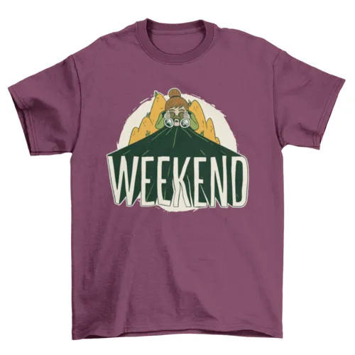 Weekend Camping Girl Tee